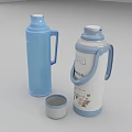 Break Room Essentials Featuring Blue And White Thermos Flasks With Lid 3d model