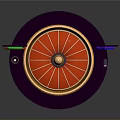 Roulette Wheel With Neon Playing Card Symbols And Colorful Illuminated Signs