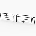 Black Metal Safety Railings With Horizontal Bars And Vertical Supports