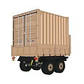 Functional Transport Vehicle With Enclosed Cargo Container And Multiple Wheels 3d model