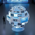 Interactive All in One Machine with Multiple Screens in Modern Exhibition Space 3d model