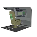 Modern Control Console With Seat Display Screen And Control Panel