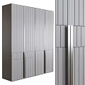 Modern Wardrobe Interior Design With Vertical Stripes And Metallic Handles 3d model