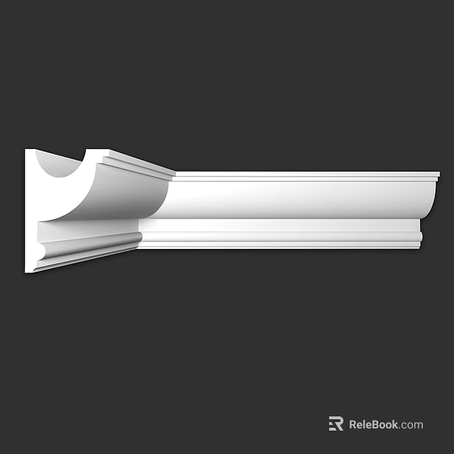White Decorative Corner Trim Molding For Interior Architectural Design 3d model 