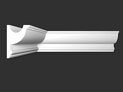 White Decorative Corner Trim Molding For Interior Architectural Design 3d model