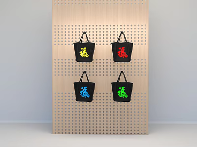 Handbag Handbag Bag Cloth Bag Pattern Love Cartoon Love Love Bag Fufu Bag Fufu Character Punching Hanging Plate 3d model