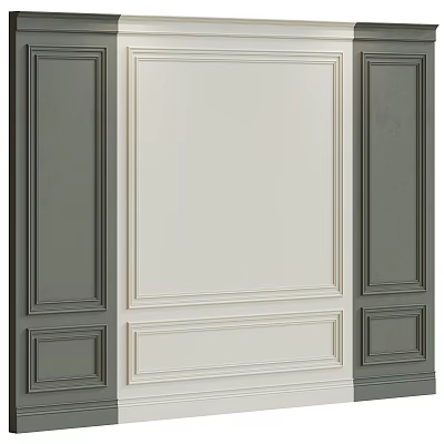 Modern Decorative Background Wall With White Center And Gray Side Panels 3d model