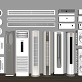 Various Air Conditioners And Fans Including Wall Mounted Standing Window Units On