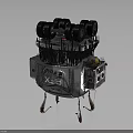 IX-19 Mechanical Character With Multiple Black Wheels Cables And Metal Spring Legs Structure
