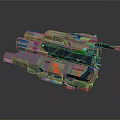 Futuristic Armored Watercraft With Modular Design Gray Orange Blue Color And Weapon System