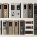 Modern elevator switch elevator button key elevator outgoing call box elevator floor display outgoing call box panel elevator display 3d model