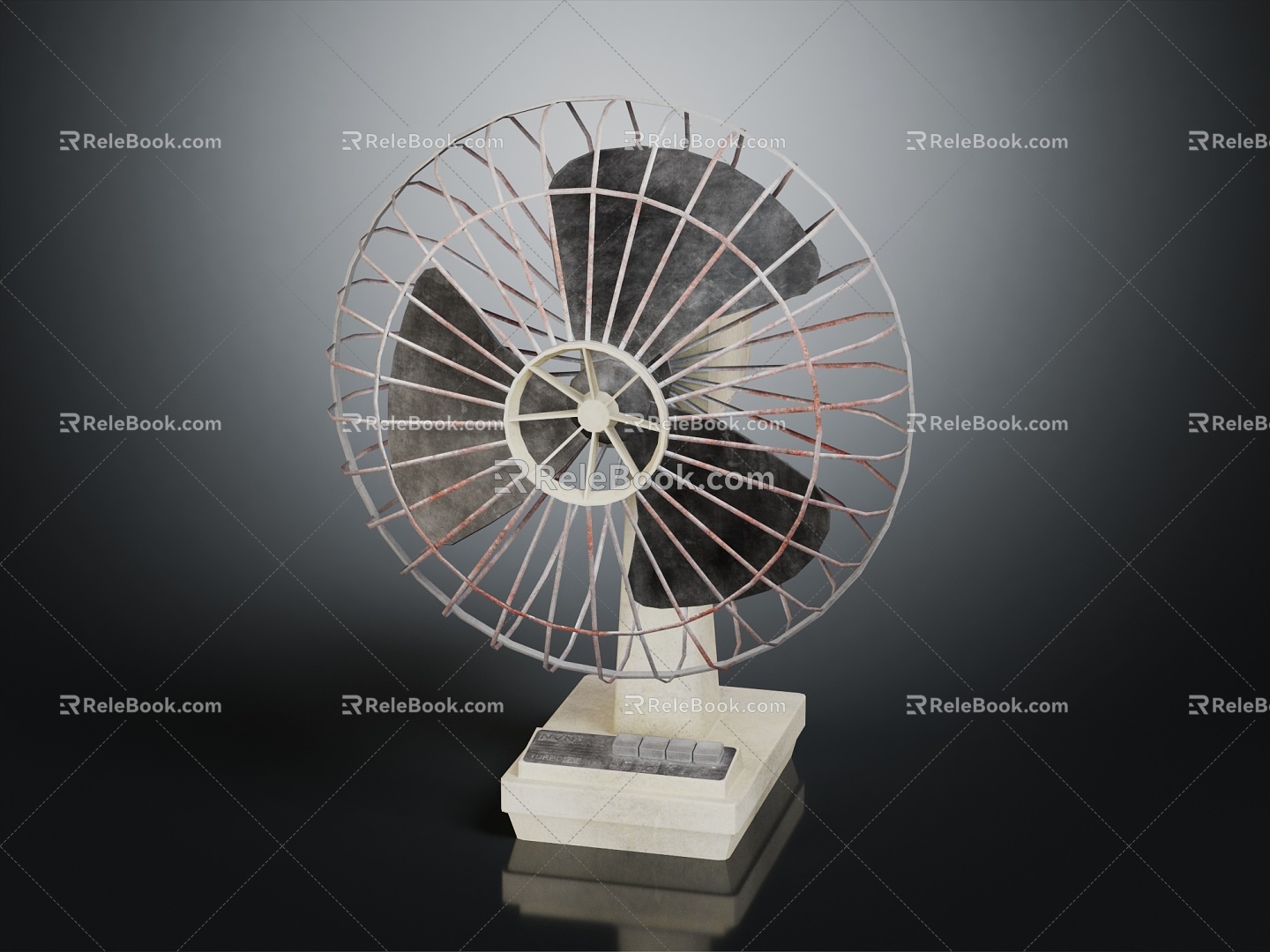 industrial LOFT fan vertical fan sitting fan three leaf fan 3d model