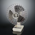 Efficient Tabletop Air Conditioner Fan With Metal Grill And White Base