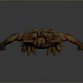 Intricate Tree Humanoid 3D Model With Wooden Texture And Green Moss Details