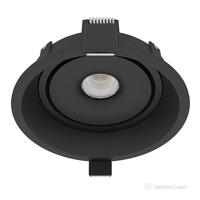 Modern Black Recessed Round LED Downlight Spotlight Interior Ceiling Lighting Fixture 3d model 