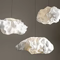 Modern Cloud Shaped White Pendant Lights With Textured Design For Home Decor