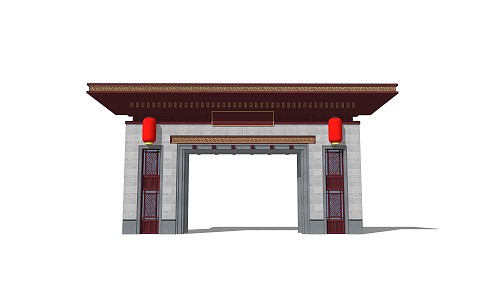 Chinese Gate Entrance 3d model