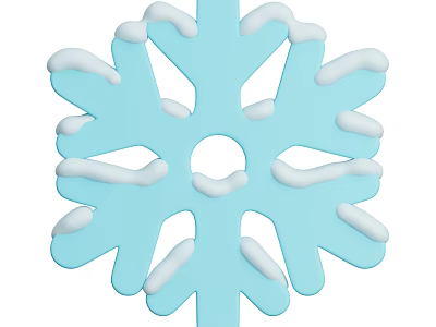 Snowflake Decorative Ornament Set With Light Blue And White Design For Home Decoration 3d model