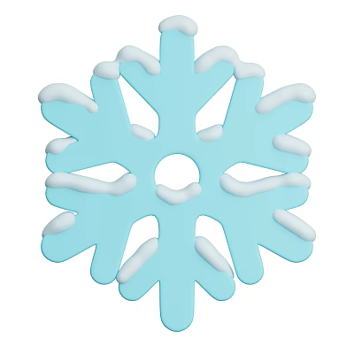 Snowflake Decorative Ornament Set With Light Blue And White Design For Home Decoration 3d model