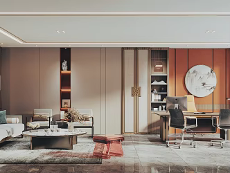 New Chinese Office Manager Office 3d model