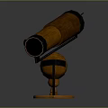 Vintage Wooden Telescope With Metal Accents On Sphere Base For Scenic Viewing