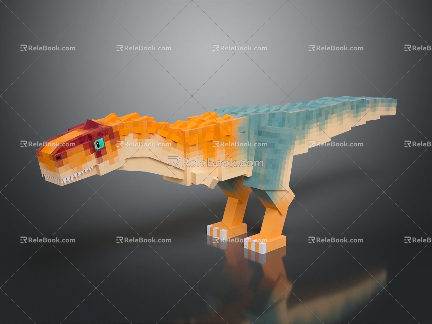 dinosaur low mode dinosaur pixel dinosaur voxel dinosaur 3d model