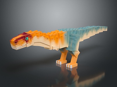 dinosaur low mode dinosaur pixel dinosaur voxel dinosaur 3d model