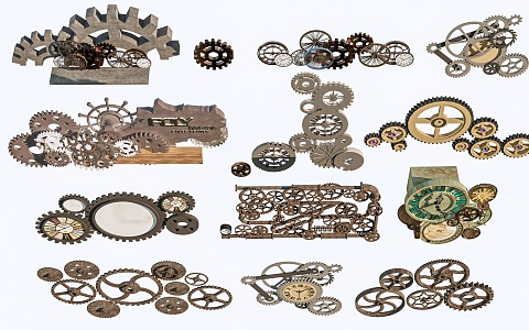 Modern industrial gear industrial sketch gear combination machinery gear mechanical sketch 3d model