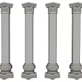 Four Classical Stone Column Capitals With Intricate Decorative Architectural Details