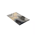 Square Rug With Modern Abstract Design In Neutral Gray Beige And Black Tones
