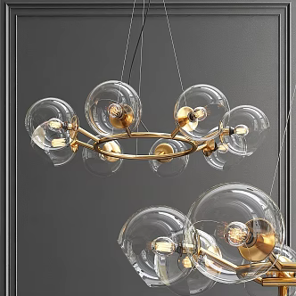 Modern chandelier lamp Tianling glossy glass 3d model