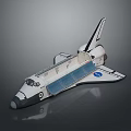 Detailed NASA Space Shuttle Model With Open Cargo Bay And Reflective Surface 3d model