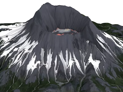 Volcano Geomorphology Volcanic Cone Caldera Terrain Geography 3d model