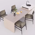 Nakajima counter bar counter operating table dining table and chairs 3d model