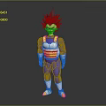 Anime Character With Spiky Black Hair In Blue Yellow Costume Standing Pose