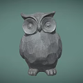 Three Dimensional Owl Sculpture Hand Carved In Stone With Detailed Texture And Lifelike Eyes