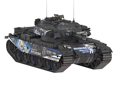 Modern Armored Combat Tank With Main Gun Tracked Wheels And Antenna Systems 3d model