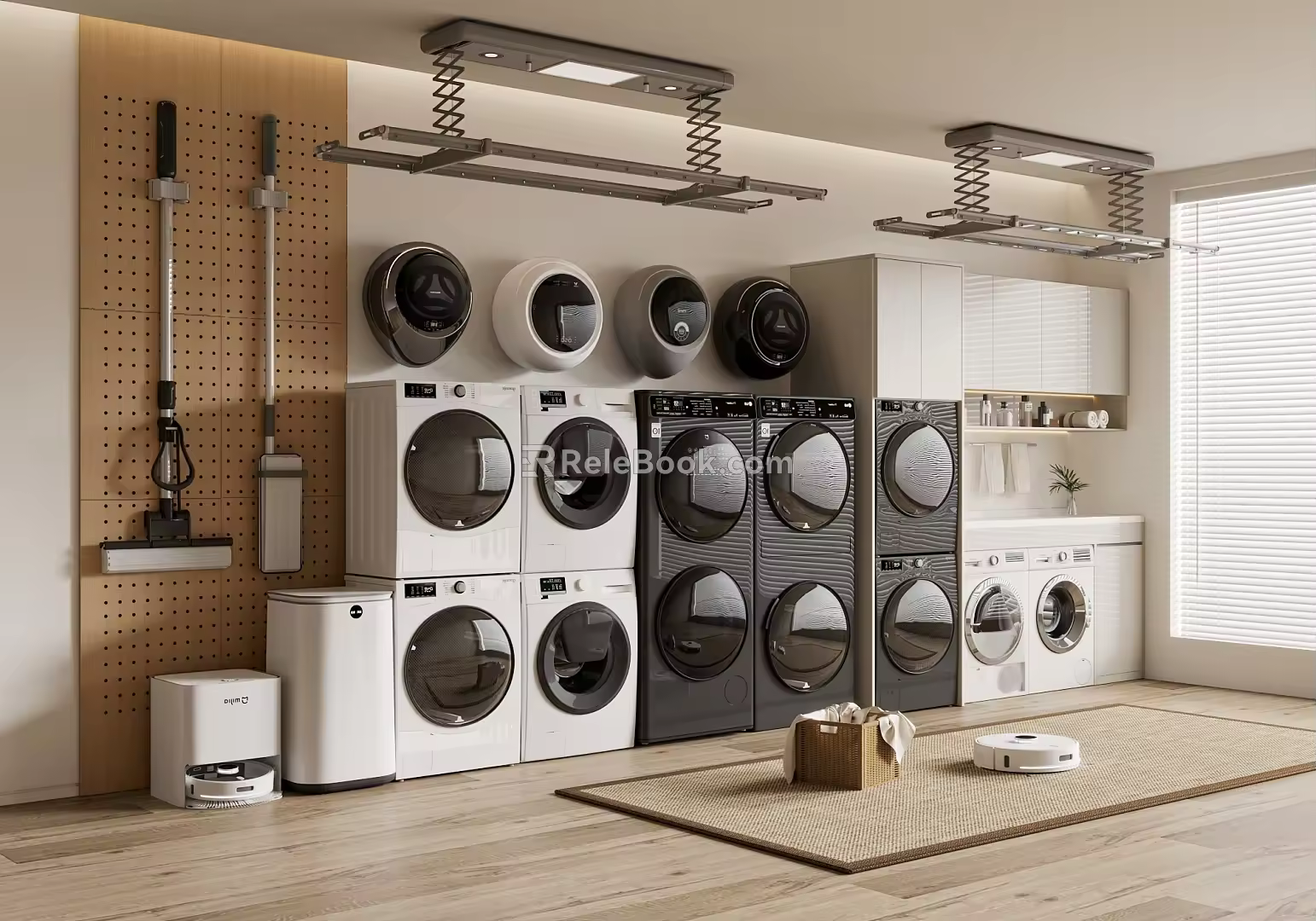 Washing Machine Drum Washing Machine Laundry Cabinet Mini Washing Machine Cleaner Mop Sweeping Robot Bucket 3d model