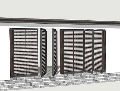 New Chinese-style sliding window Homestay window 3d model