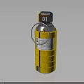 Yellow Military Grenade With Block Pattern Casing Black Top And Metal Ring Number 01
