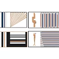 Modern Wall Decor With Geometric Patterns Stripes And Minimalist Design Elements 3d model