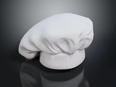 White Professional Chef Hat For Kitchen Chefs And Cooking Staff Daily Use 3d model