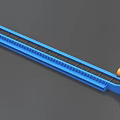 Industrial Conveyor Equipment With Long Blue Trough And Motor Component For Material Handling