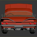 Red Classic Car with Open Hood Vintage Design and Shiny Exterior