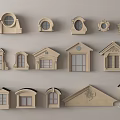 Tiger Window Component Top Shape Triangle Top Dome 3d model