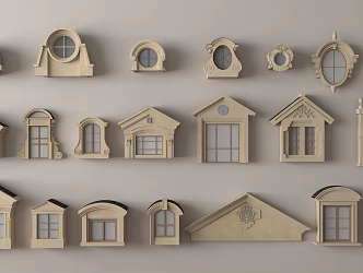 Tiger Window Component Top Shape Triangle Top Dome 3d model