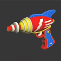 Colorful Red Blue Yellow Toy Gun with Lightning Design for Children Playtime