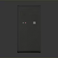 Modern Desktop Computer Tower With Sleek Black Design And Front Panel