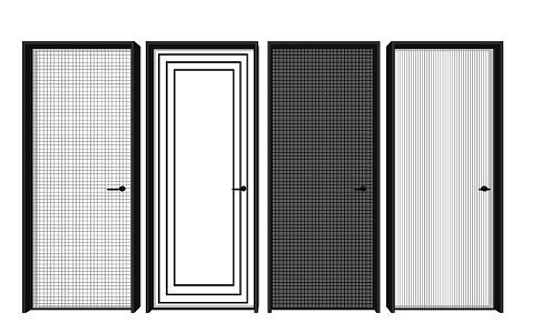 Modern Door Glass Hidden Door Combination 3d model