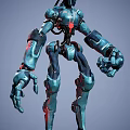 Smart Robot With Blue And Red Coloration Advanced Mechanical Design And Articulated Limbs
